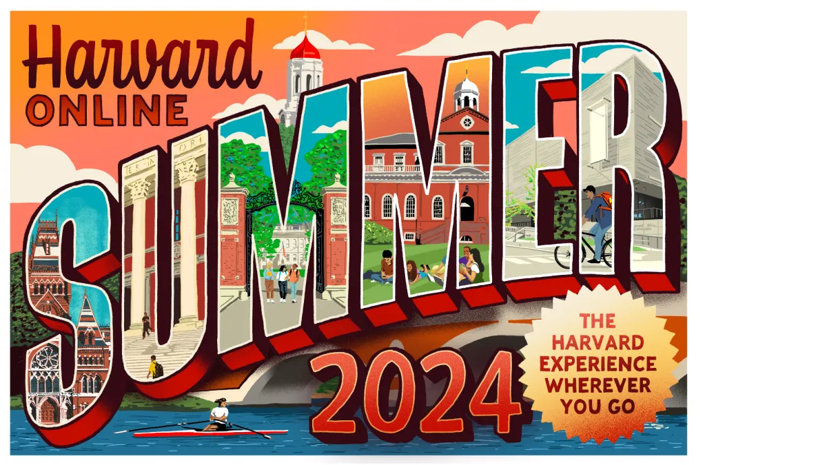 Harvard Online Summer 2024 Postcard Graphic