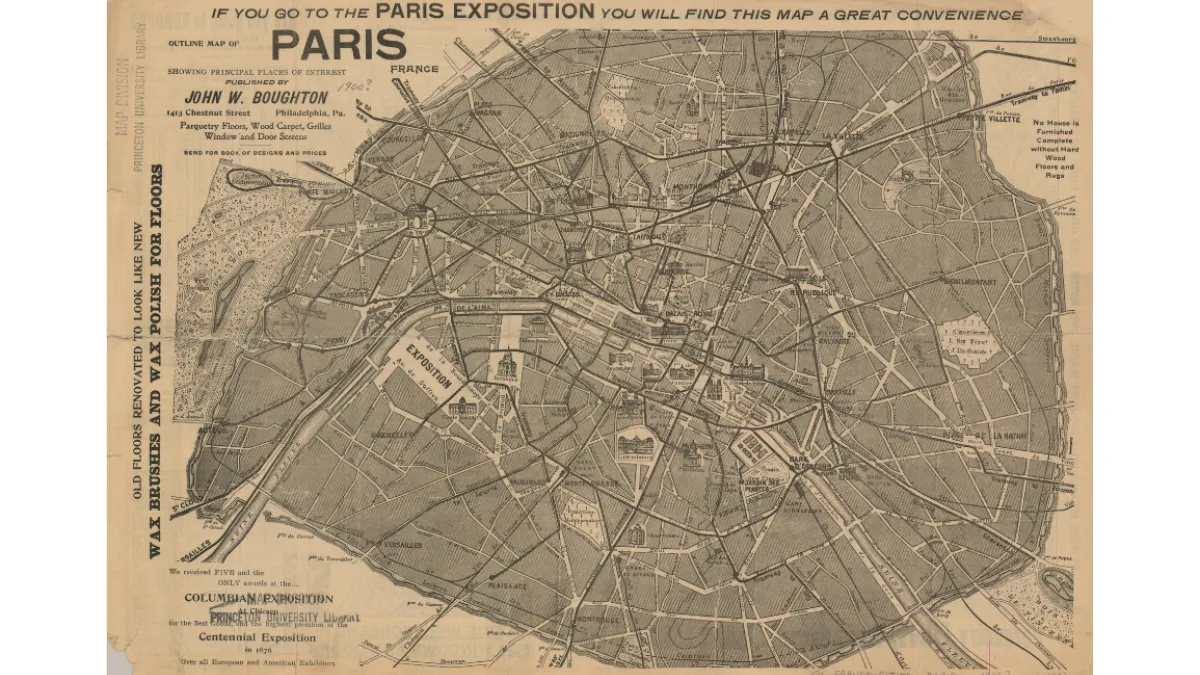 Historical map of Paris in 1924